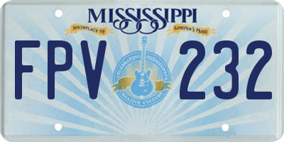 MS license plate FPV232