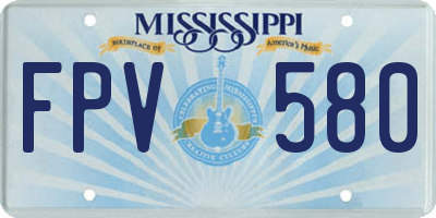 MS license plate FPV580