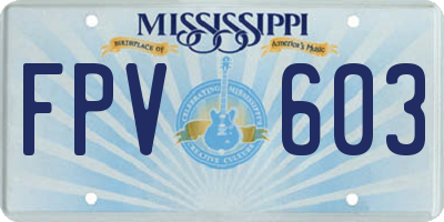MS license plate FPV603