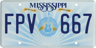 MS license plate FPV667