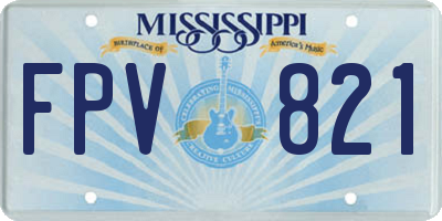 MS license plate FPV821