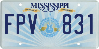 MS license plate FPV831