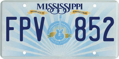MS license plate FPV852