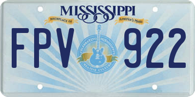 MS license plate FPV922