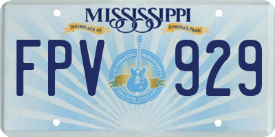 MS license plate FPV929