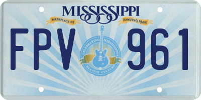 MS license plate FPV961