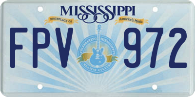 MS license plate FPV972