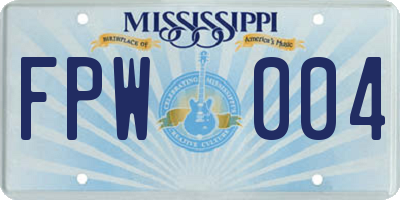 MS license plate FPW004