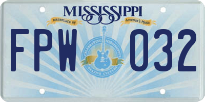 MS license plate FPW032