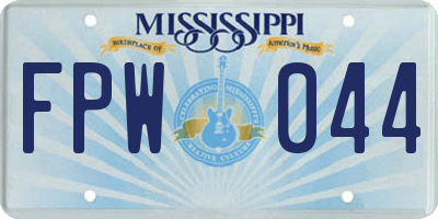 MS license plate FPW044