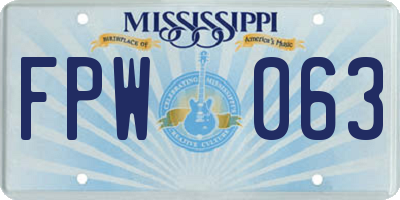 MS license plate FPW063