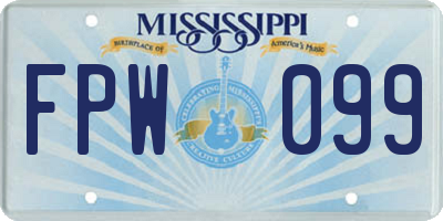 MS license plate FPW099