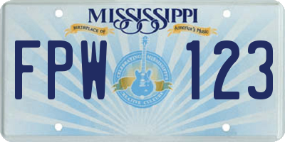 MS license plate FPW123