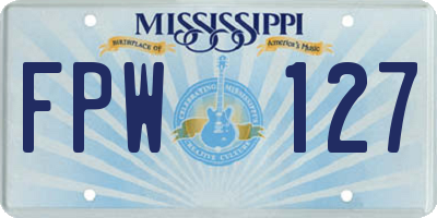 MS license plate FPW127