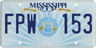 MS license plate FPW153