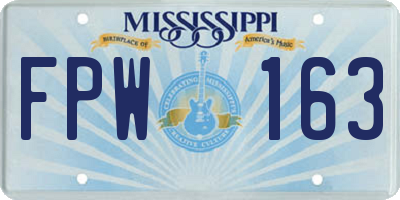 MS license plate FPW163
