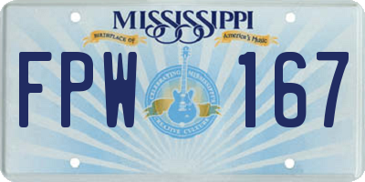 MS license plate FPW167