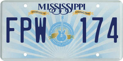 MS license plate FPW174