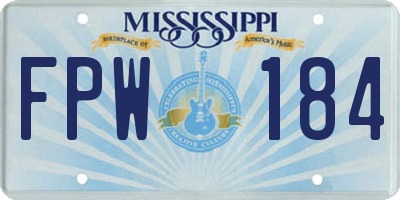 MS license plate FPW184