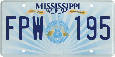 MS license plate FPW195