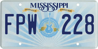 MS license plate FPW228
