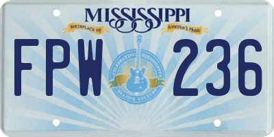 MS license plate FPW236