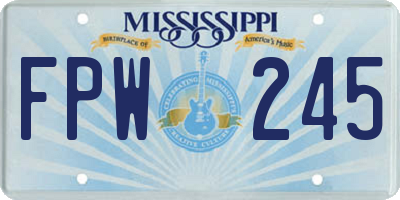 MS license plate FPW245