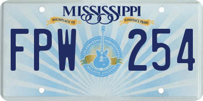 MS license plate FPW254