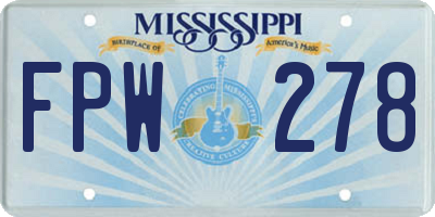 MS license plate FPW278