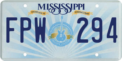MS license plate FPW294