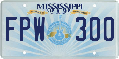 MS license plate FPW300