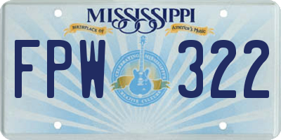MS license plate FPW322