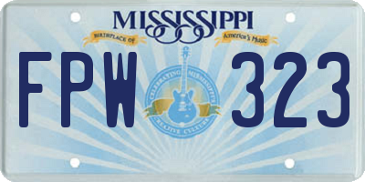 MS license plate FPW323