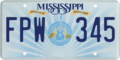MS license plate FPW345