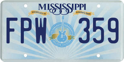 MS license plate FPW359