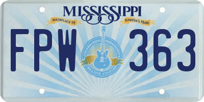 MS license plate FPW363