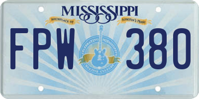 MS license plate FPW380