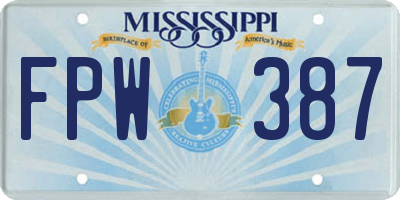 MS license plate FPW387