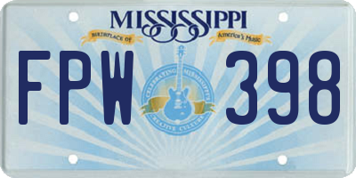 MS license plate FPW398