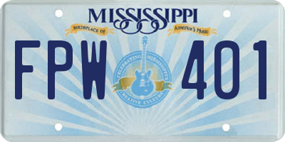 MS license plate FPW401