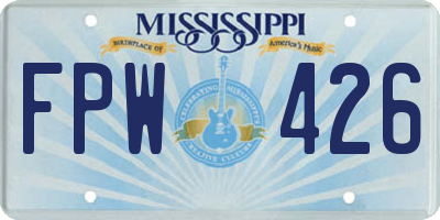 MS license plate FPW426