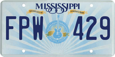 MS license plate FPW429