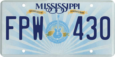 MS license plate FPW430