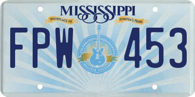 MS license plate FPW453