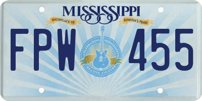 MS license plate FPW455