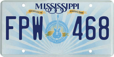 MS license plate FPW468