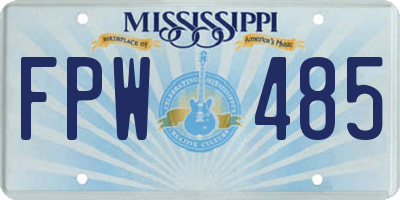 MS license plate FPW485