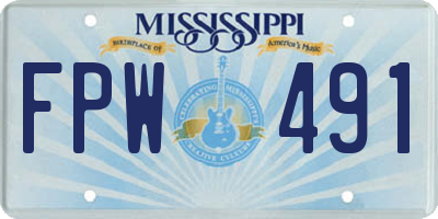 MS license plate FPW491