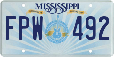 MS license plate FPW492