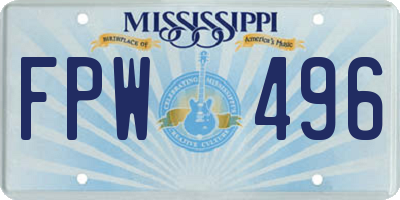 MS license plate FPW496